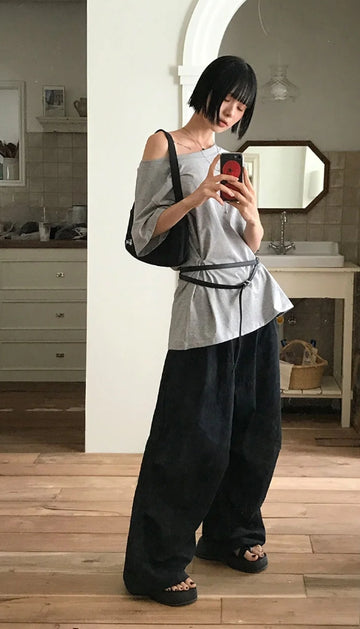 (2-WAY) BUTTON LOOSE TEE